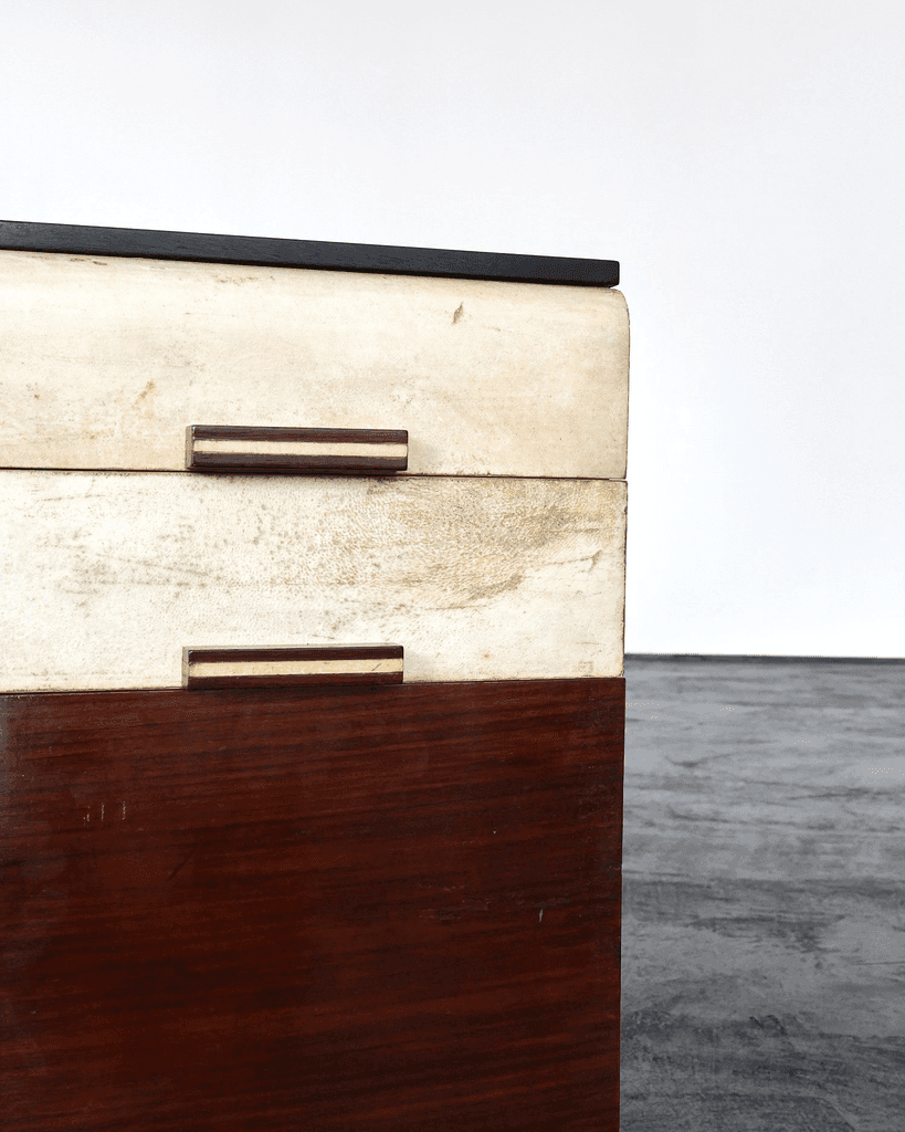 Italian Modernist C.1940s Vellum Bedside
