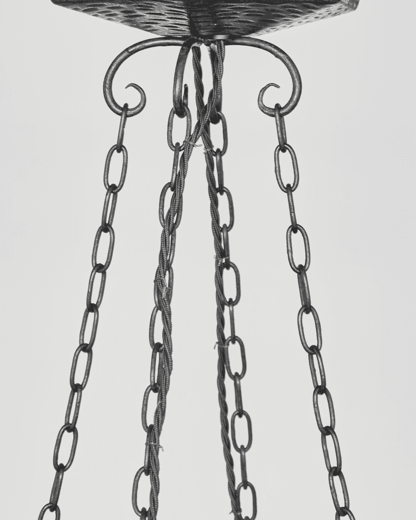 Forged Iron French Modernist Ceiling Light