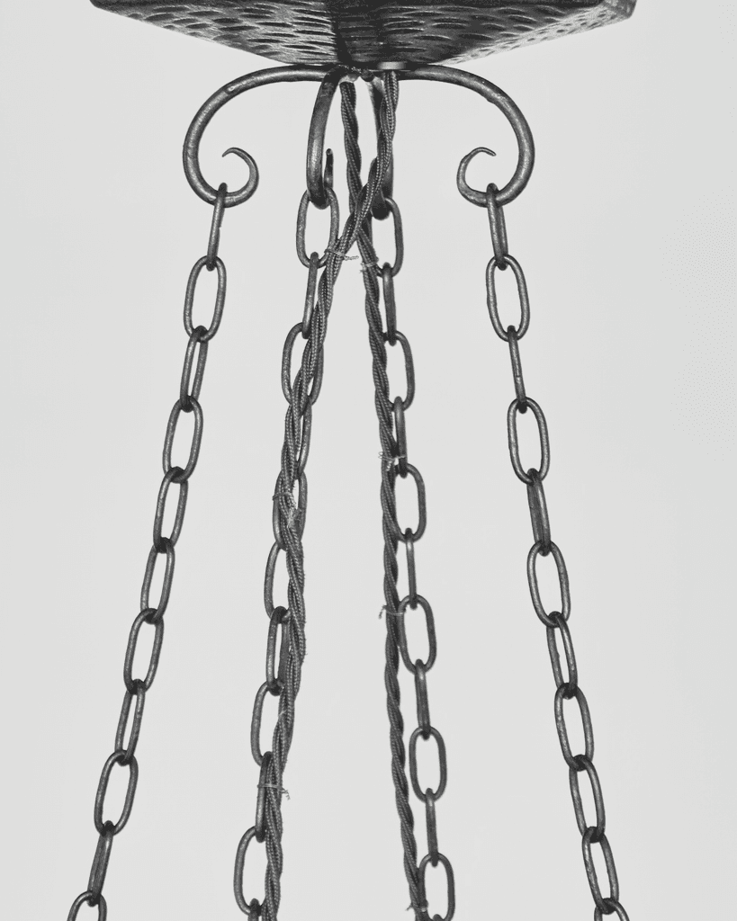 Forged Iron French Modernist Ceiling Light