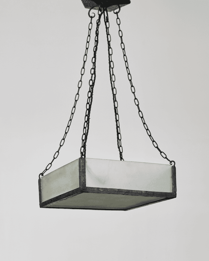 Forged Iron French Modernist Ceiling Light