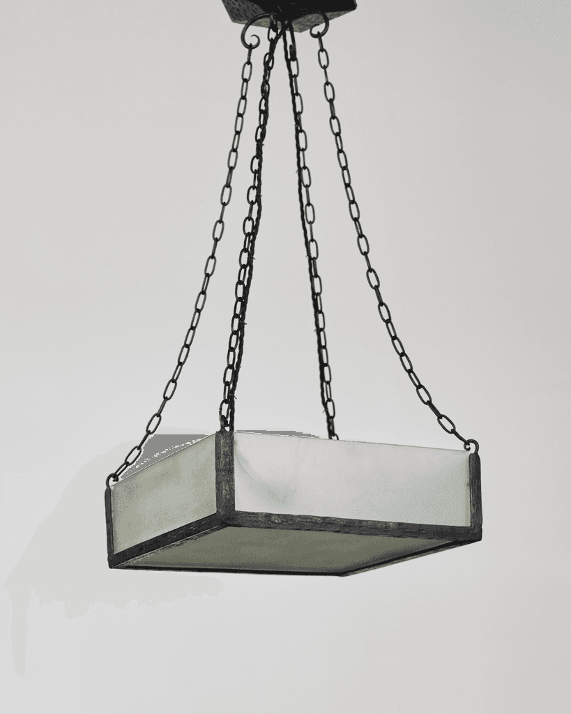 Forged Iron French Modernist Ceiling Light