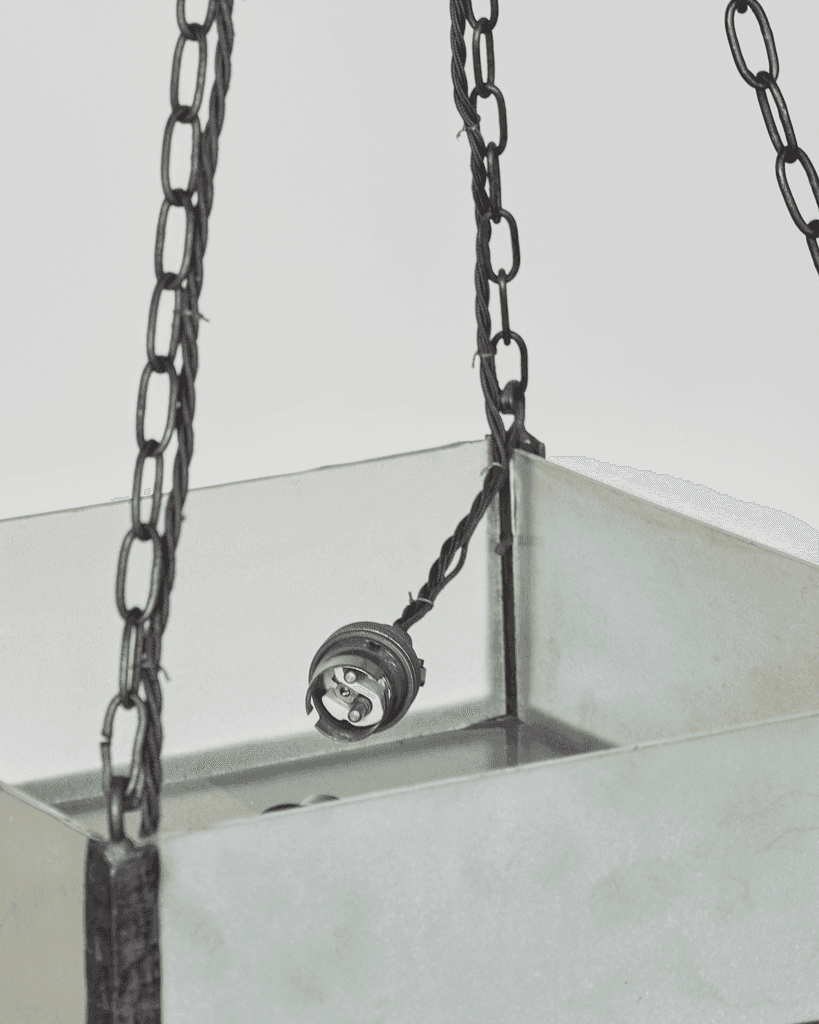 Forged Iron French Modernist Ceiling Light