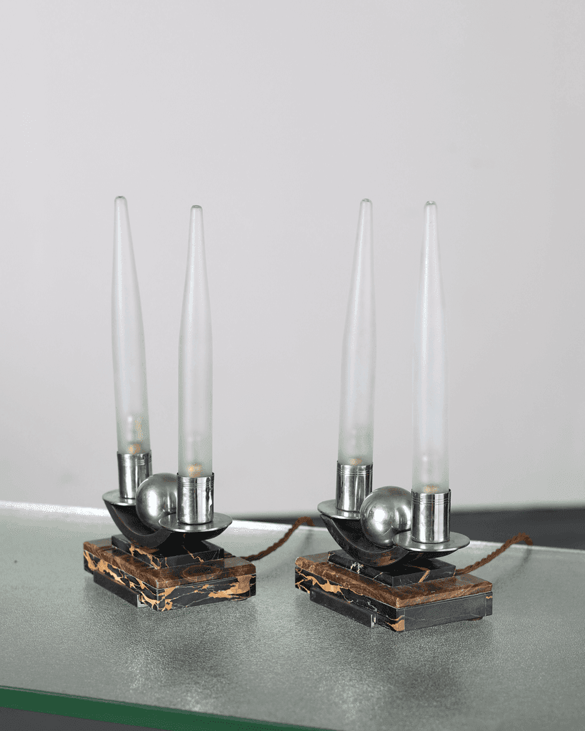 Rare Pair Of French Art Deco Table Lamps