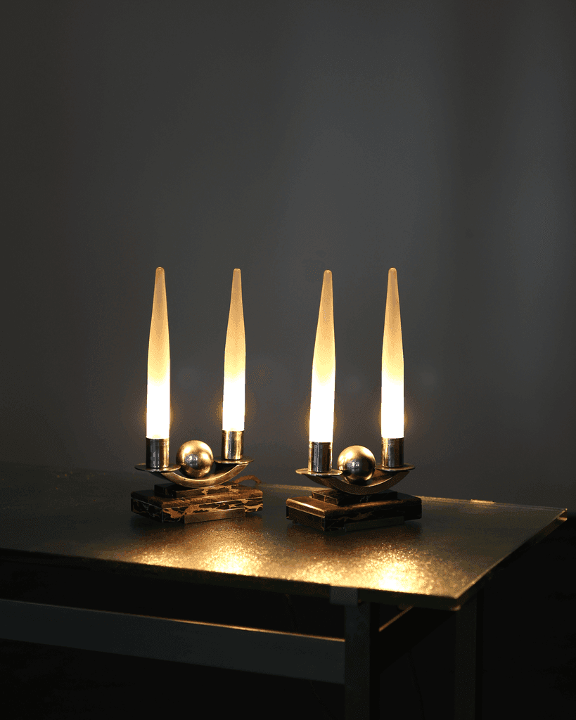 Rare Pair Of French Art Deco Table Lamps