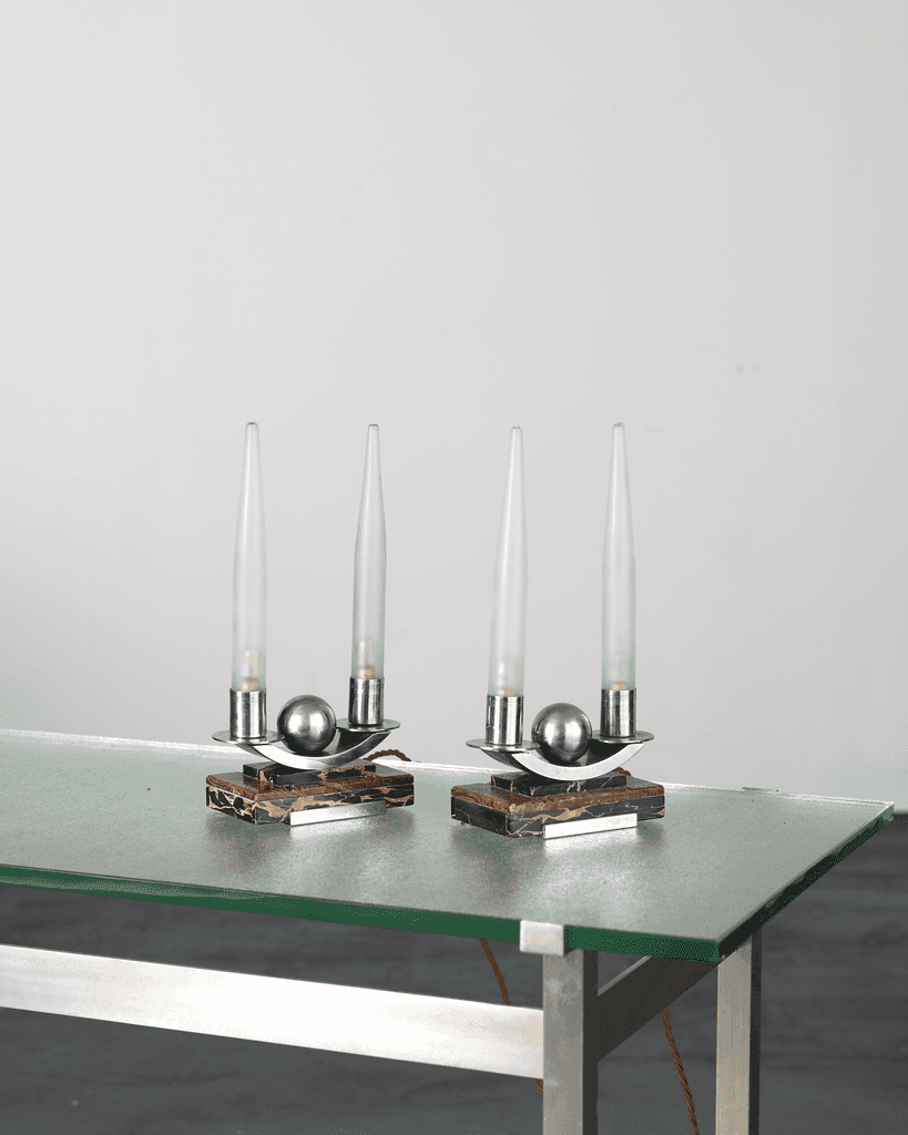 Rare Pair Of French Art Deco Table Lamps