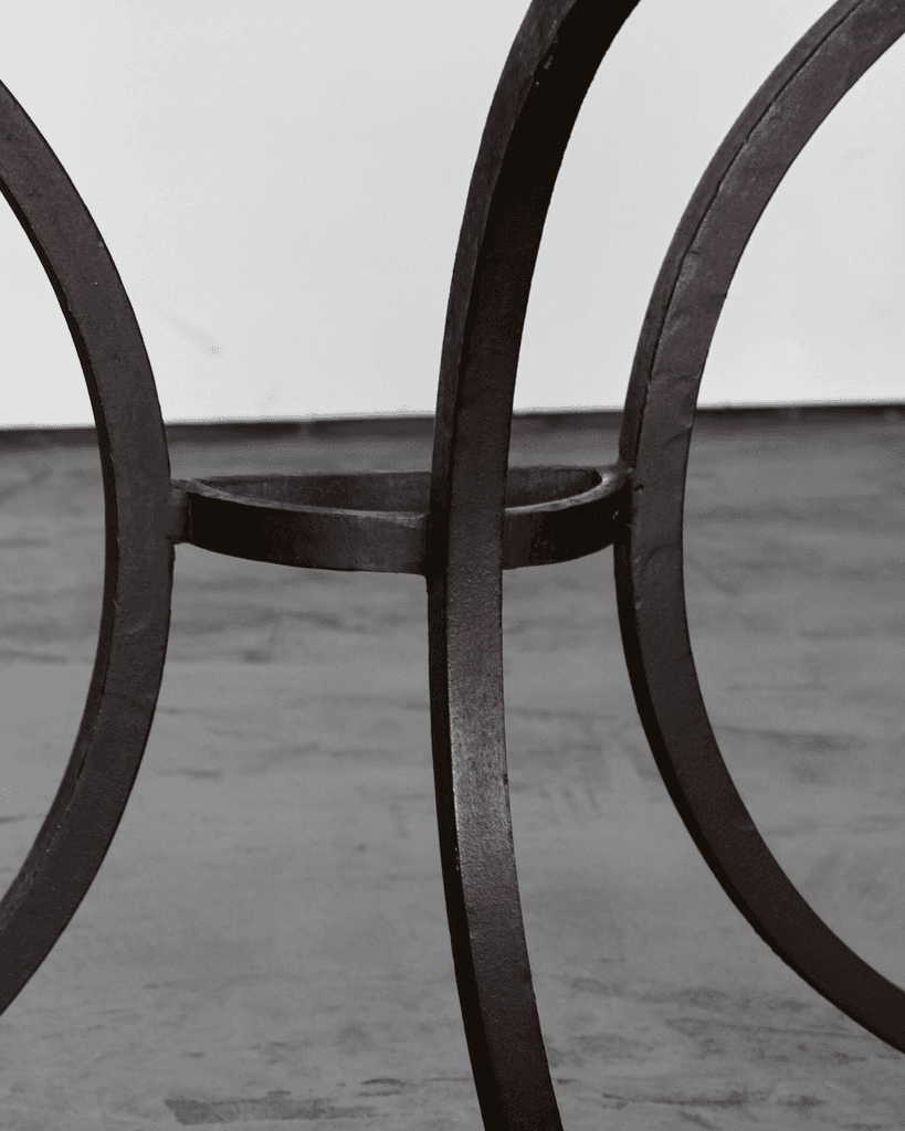 Pair Of Marble & Iron Demi Lune Spanish Console Tables