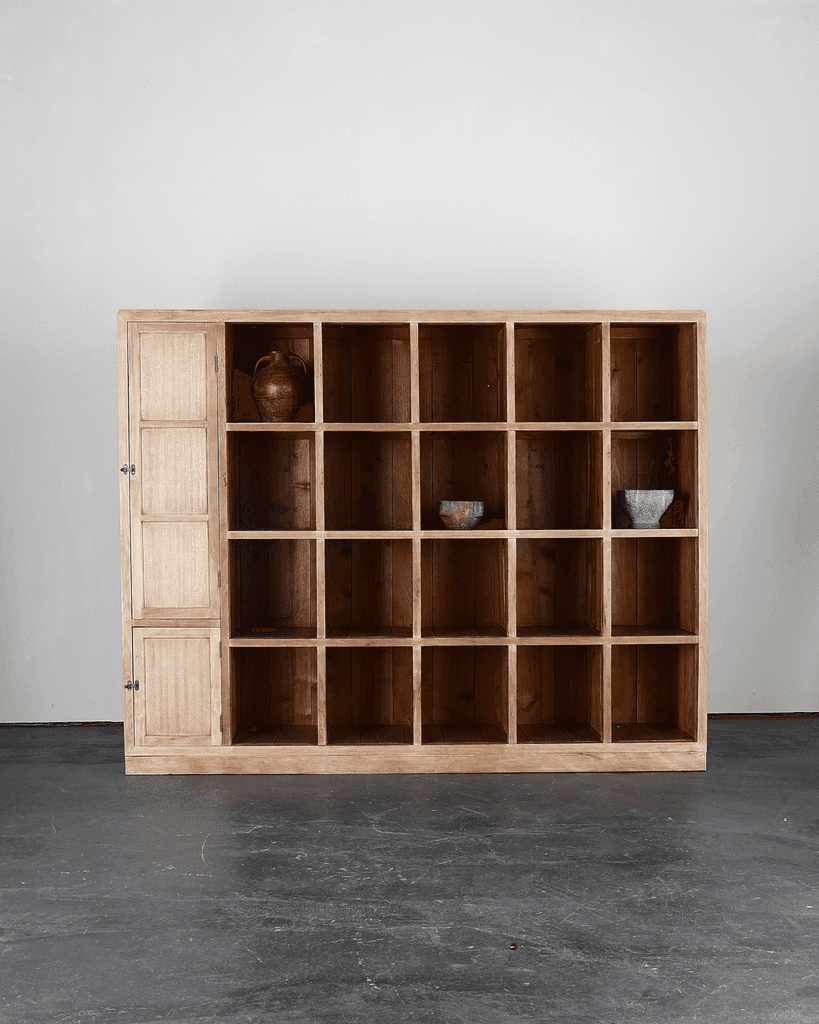 XL Japanese Taisho Period Cedar Shelving Unit