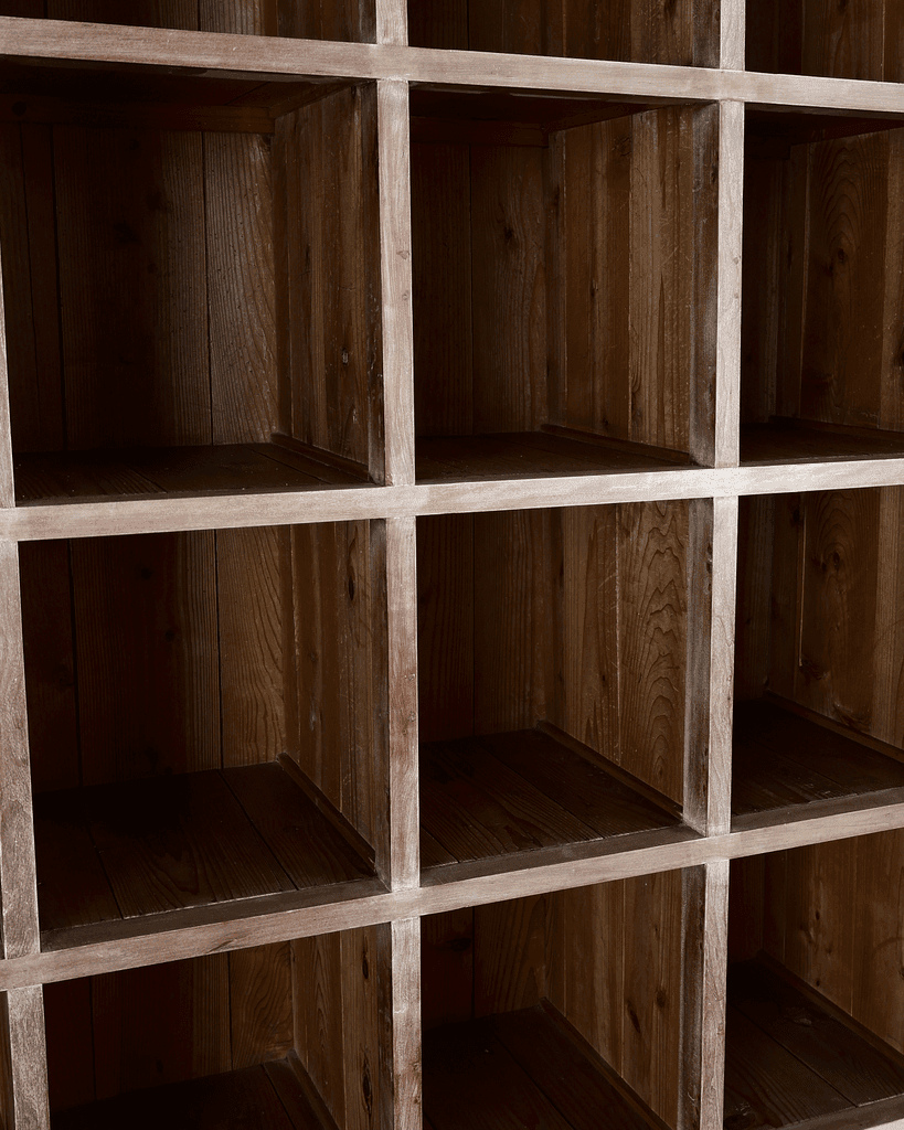 XL Japanese Taisho Period Cedar Shelving Unit