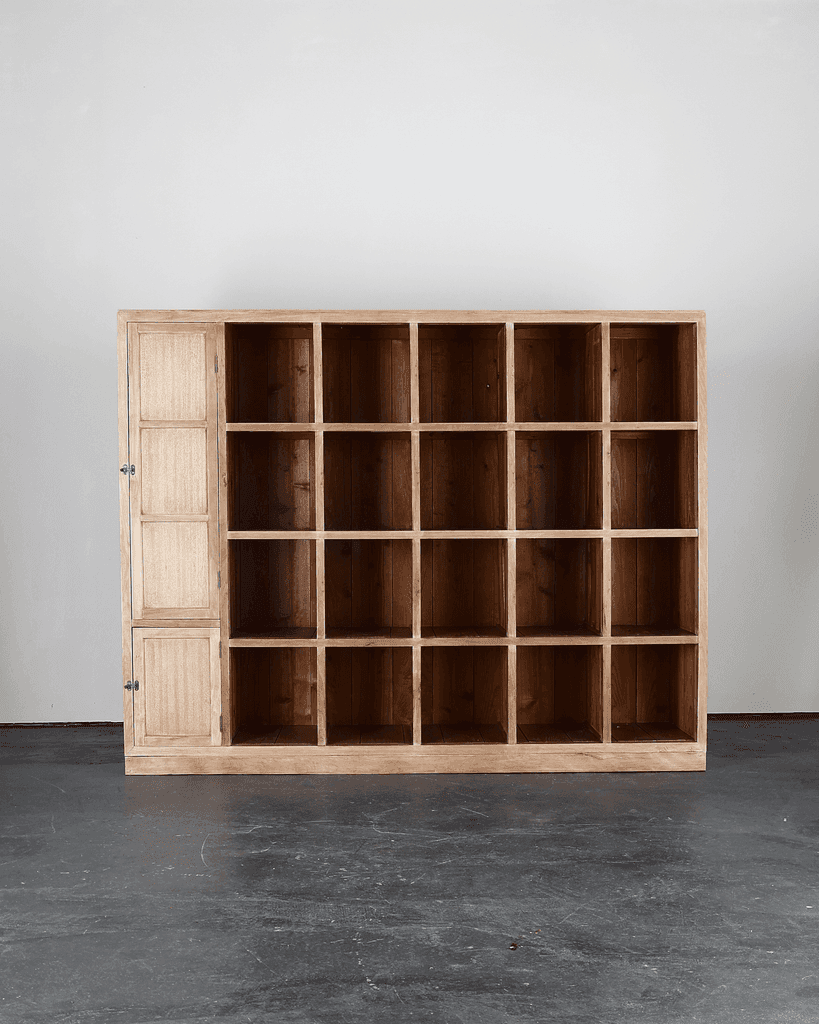 XL Japanese Taisho Period Cedar Shelving Unit