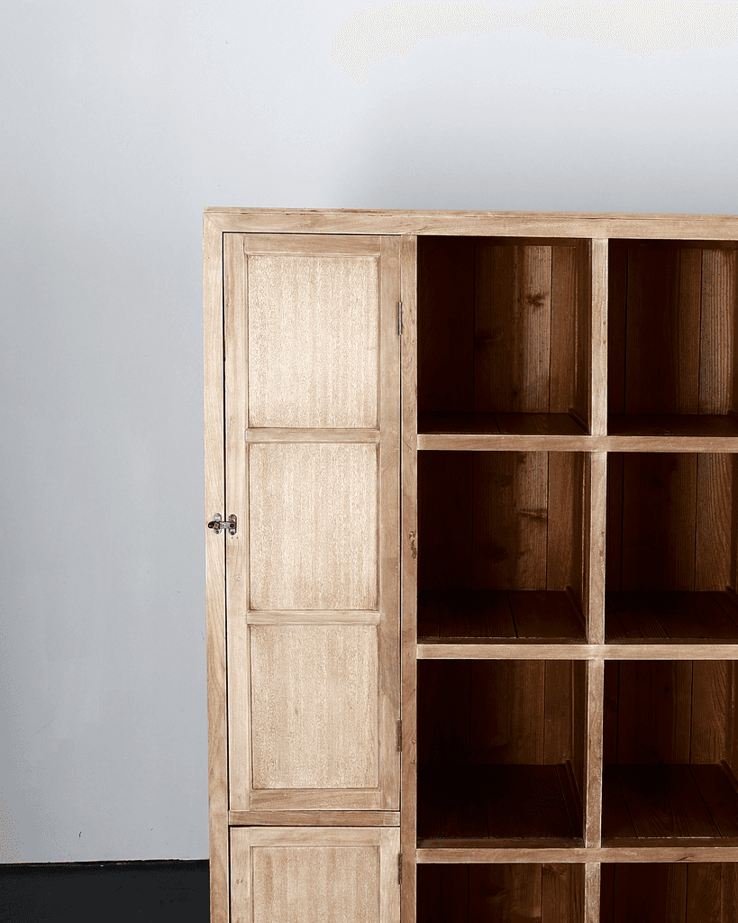 XL Japanese Taisho Period Cedar Shelving Unit