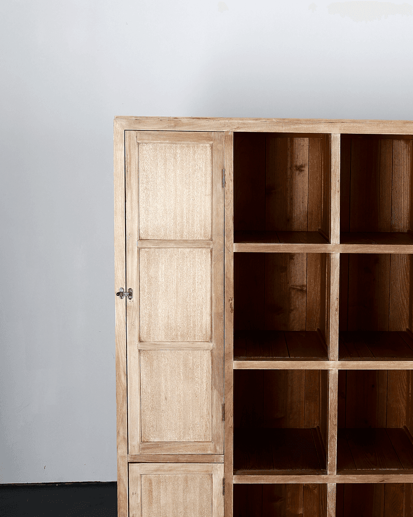 XL Japanese Taisho Period Cedar Shelving Unit