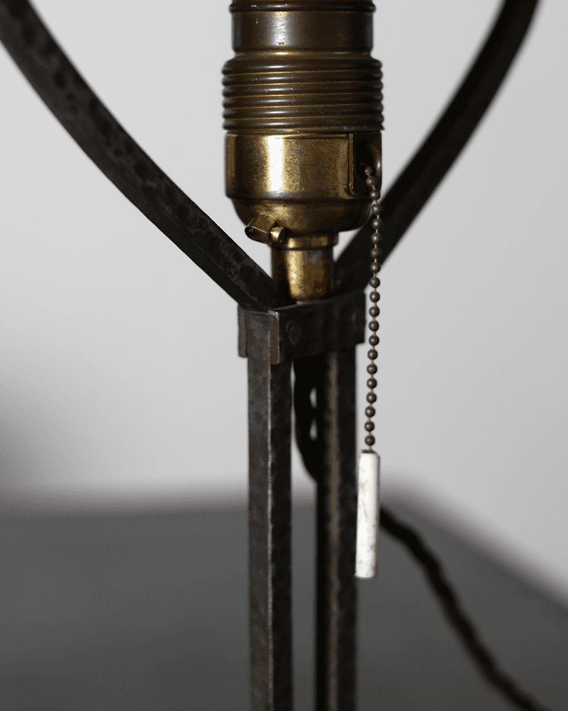 French C.1920s Tooled Iron Desk Lamp