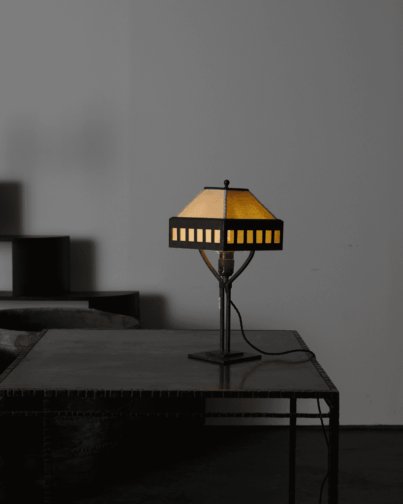 French C.1920s Tooled Iron Desk Lamp