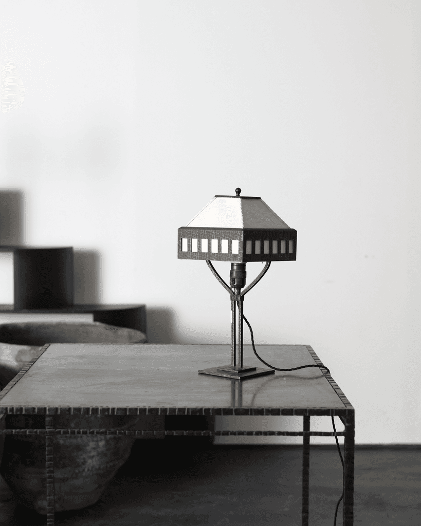 French C.1920s Tooled Iron Desk Lamp