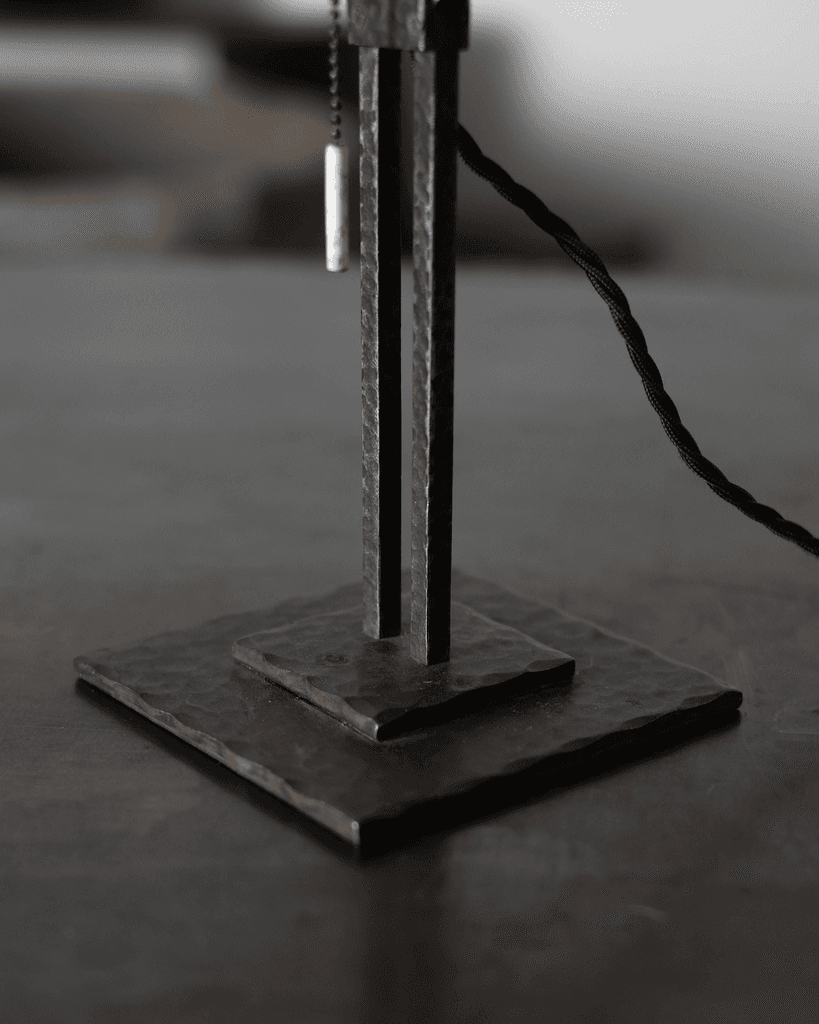 French C.1920s Tooled Iron Desk Lamp