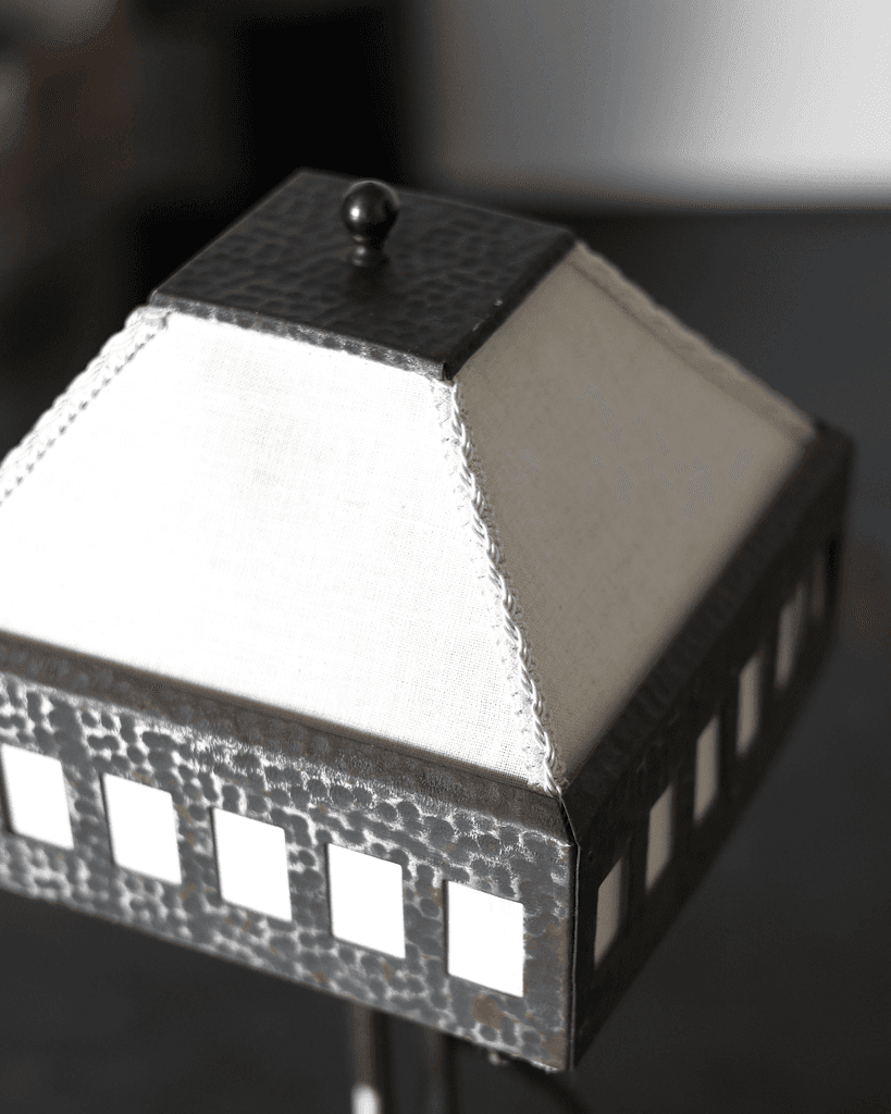 French C.1920s Tooled Iron Desk Lamp