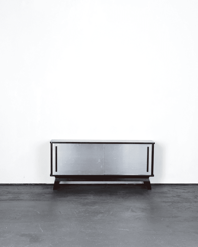 Small French C.1950s Rosewood Veneer & Aluminium Sideboard