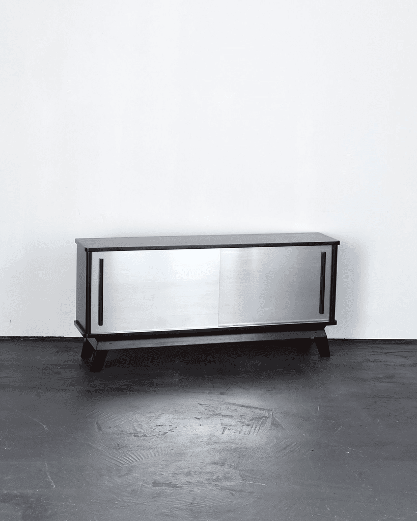 Small French C.1950s Rosewood Veneer & Aluminium Sideboard
