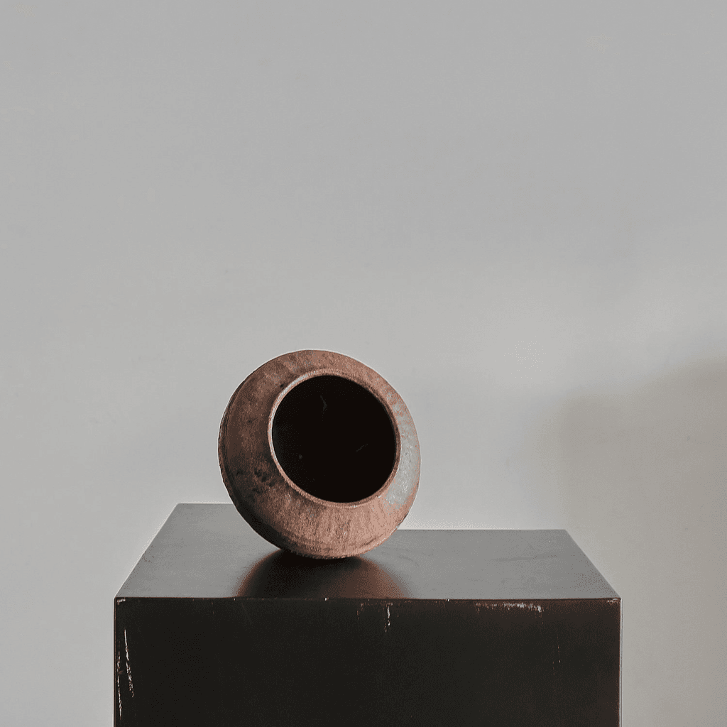 Late Edo period Wabi Sabi Japanese Terracotta Bowl