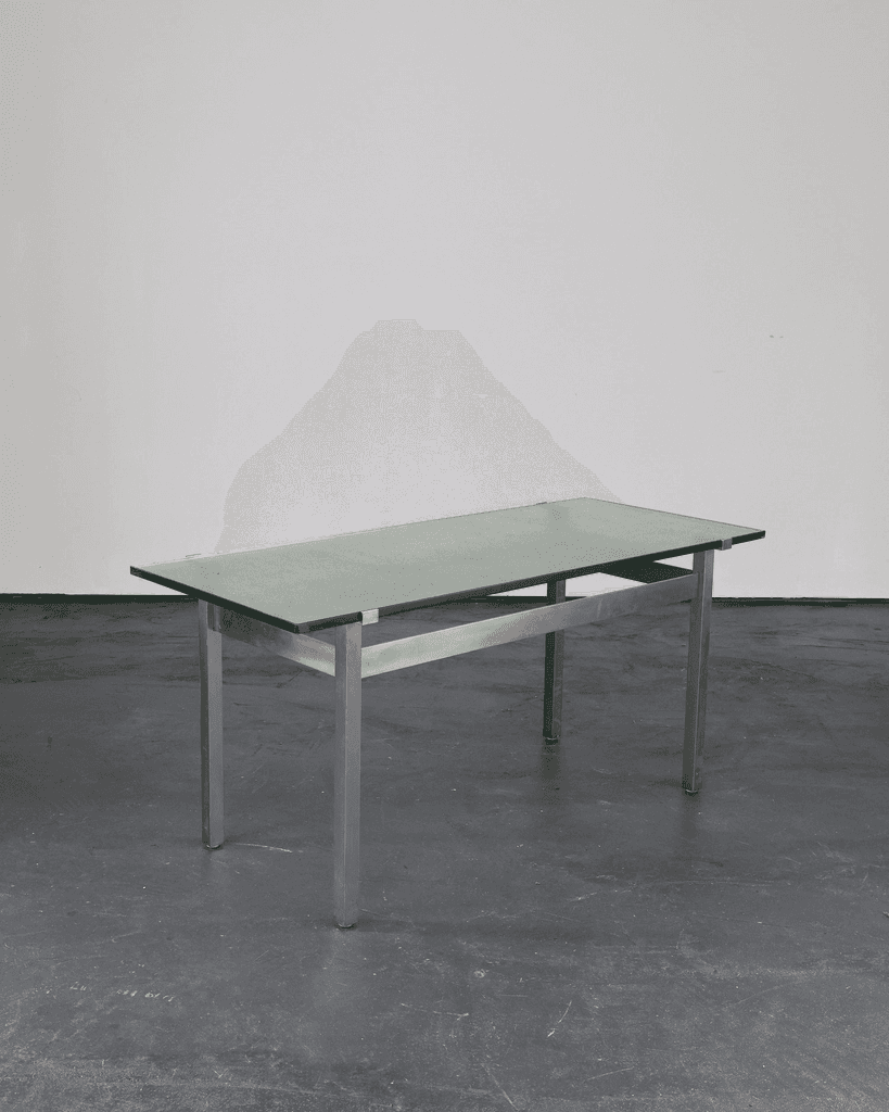 French C.1960s Nickel & Cast Glass Coffee Table