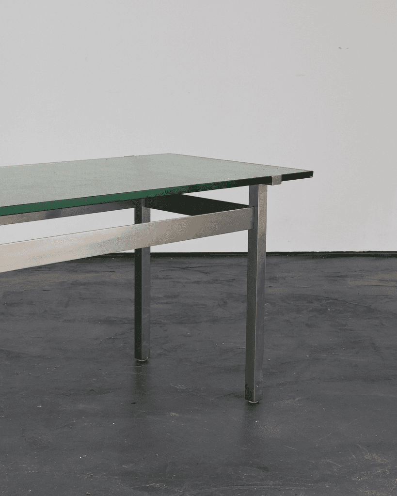 French C.1960s Nickel & Cast Glass Coffee Table