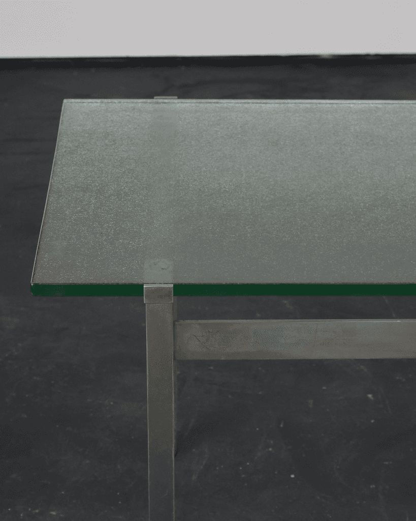 French C.1960s Nickel & Cast Glass Coffee Table