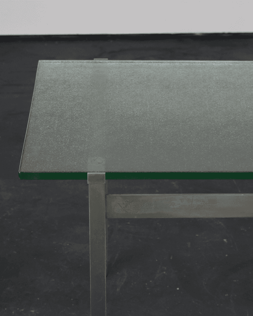 French C.1960s Nickel & Cast Glass Coffee Table