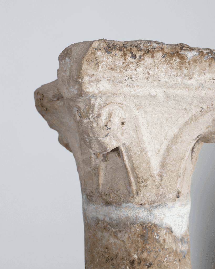 Incredible XL Late Medieval Carved Pedra de Ançã Portugese Column