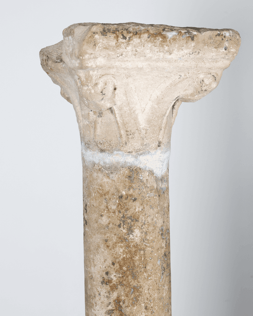 Incredible XL Late Medieval Carved Pedra de Ançã Portugese Column