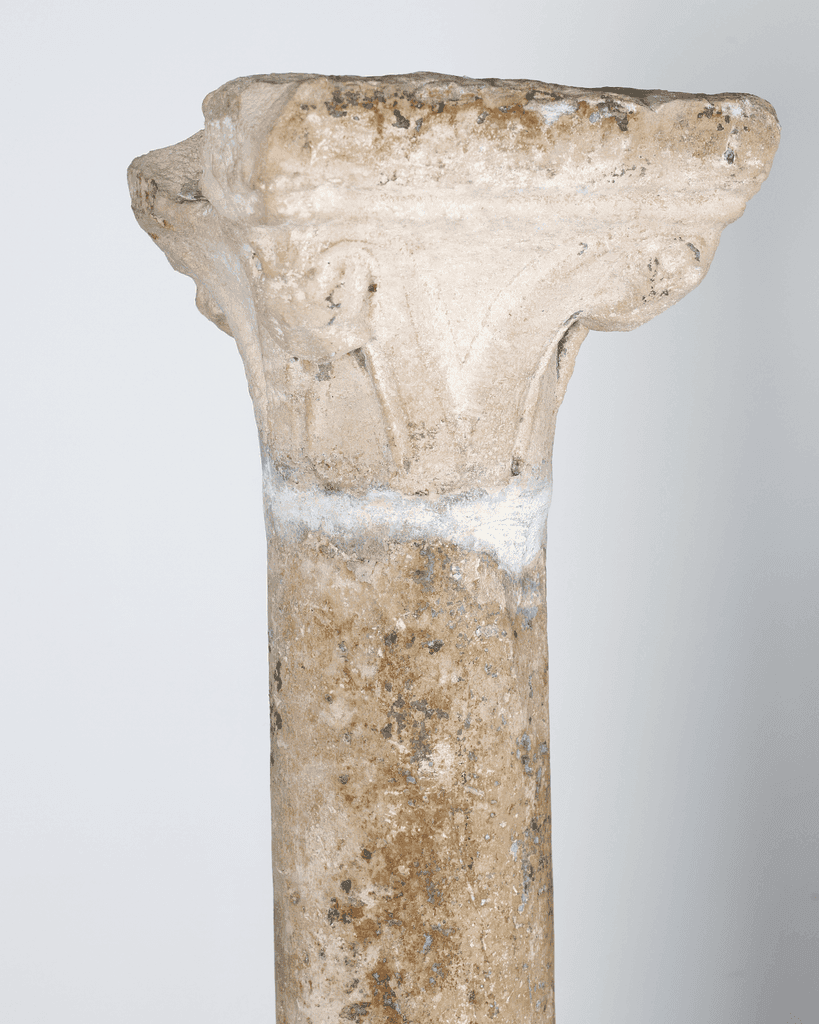 Incredible XL Late Medieval Carved Pedra de Ançã Portugese Column