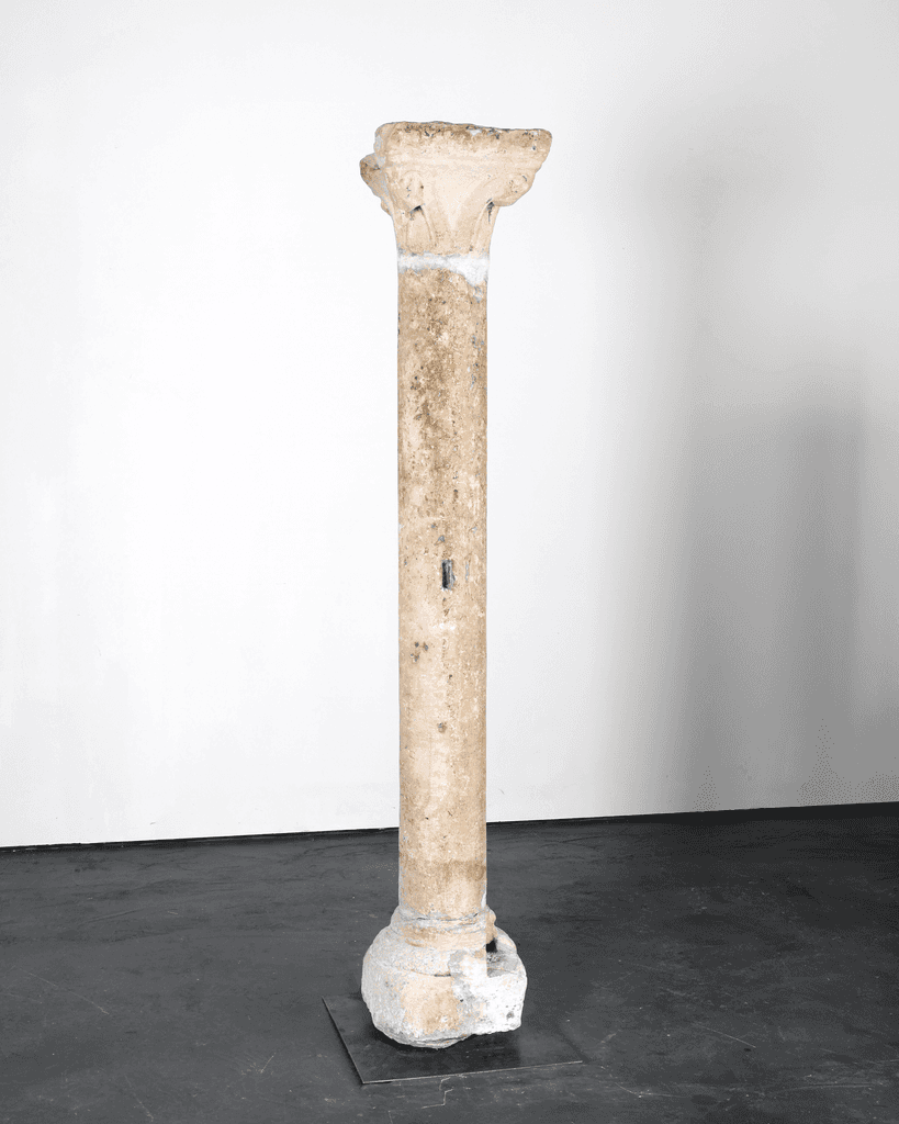 Incredible XL Late Medieval Carved Pedra de Ançã Portugese Column