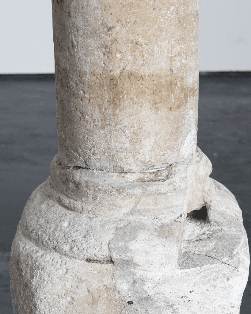 Incredible XL Late Medieval Carved Pedra de Ançã Portugese Column