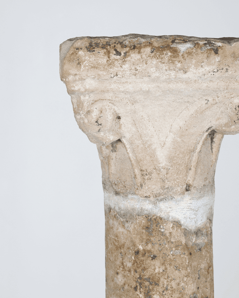 Incredible XL Late Medieval Carved Pedra de Ançã Portugese Column