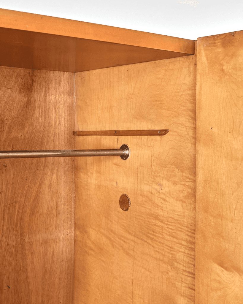 Exceptional Italian Modernist C.1940s Vellum Wardrobe
