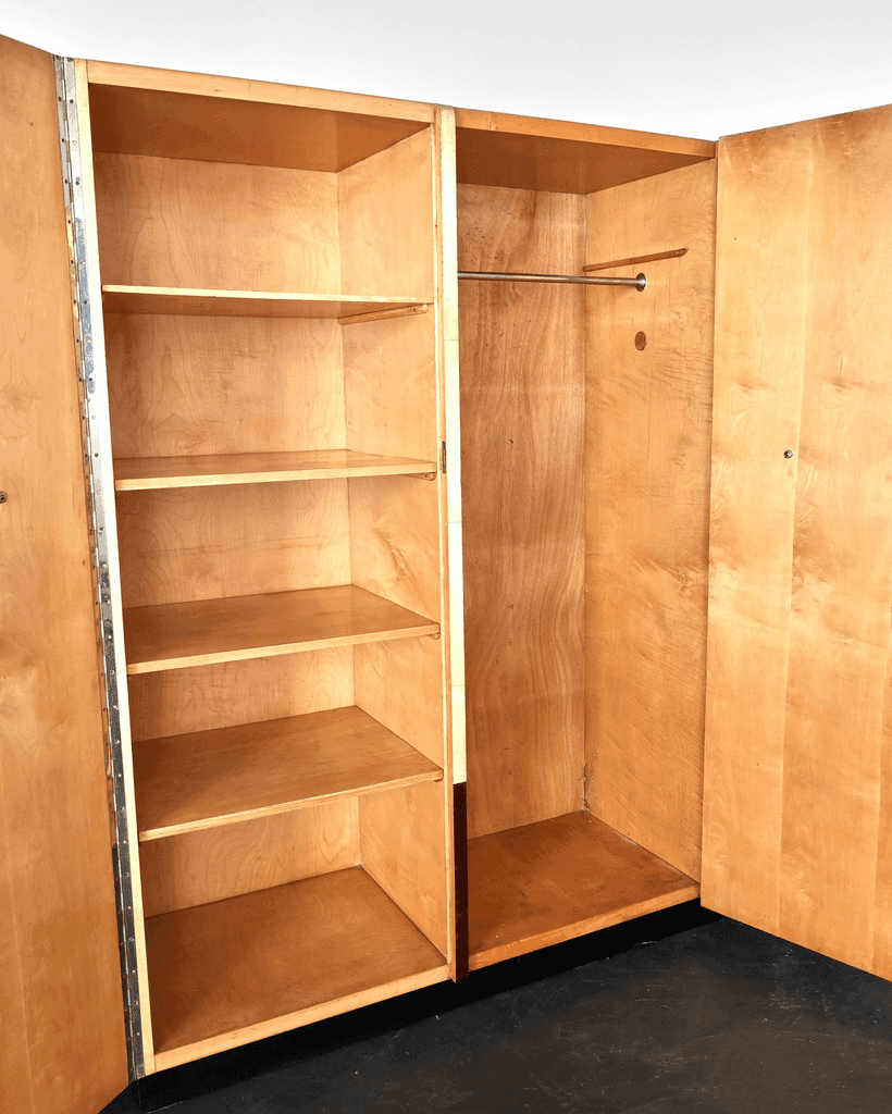 Exceptional Italian Modernist C.1940s Vellum Wardrobe