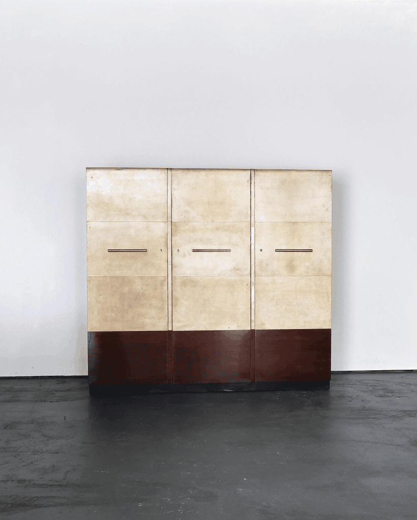 Exceptional Italian Modernist C.1940s Vellum Wardrobe