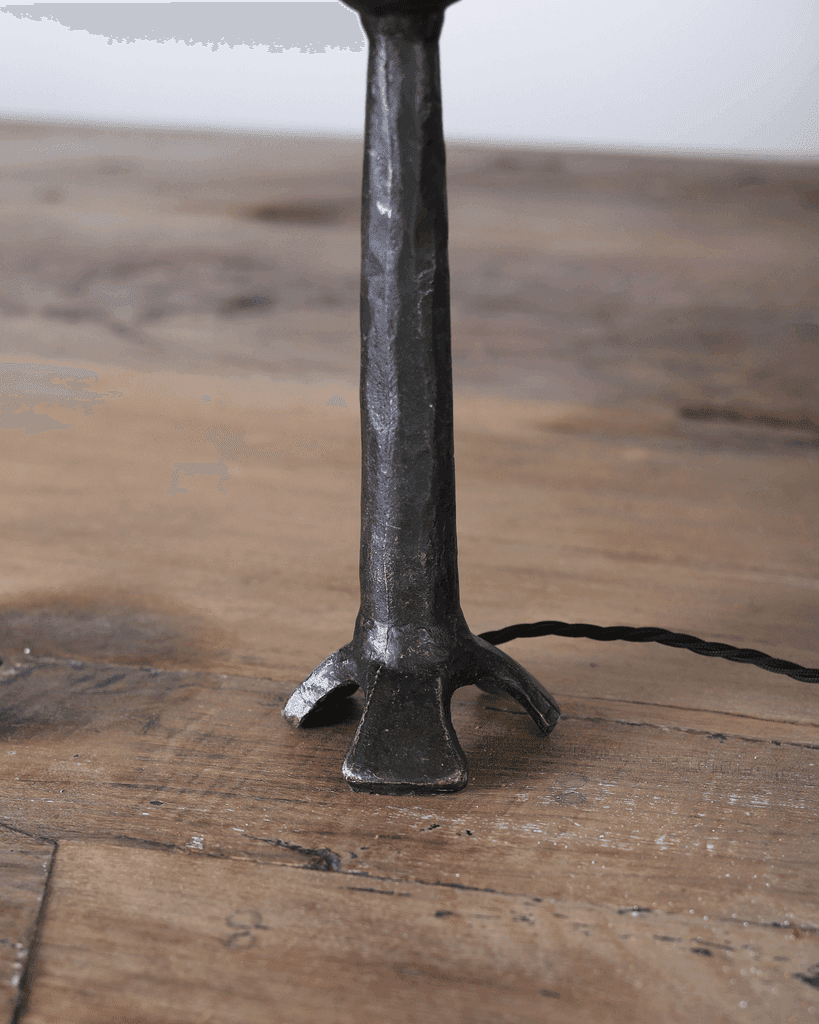 C.1950s French Textured Steel Table Lamp