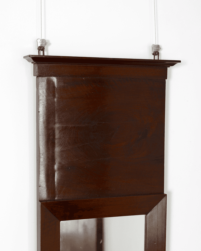Slim walnut French Empire Mirror