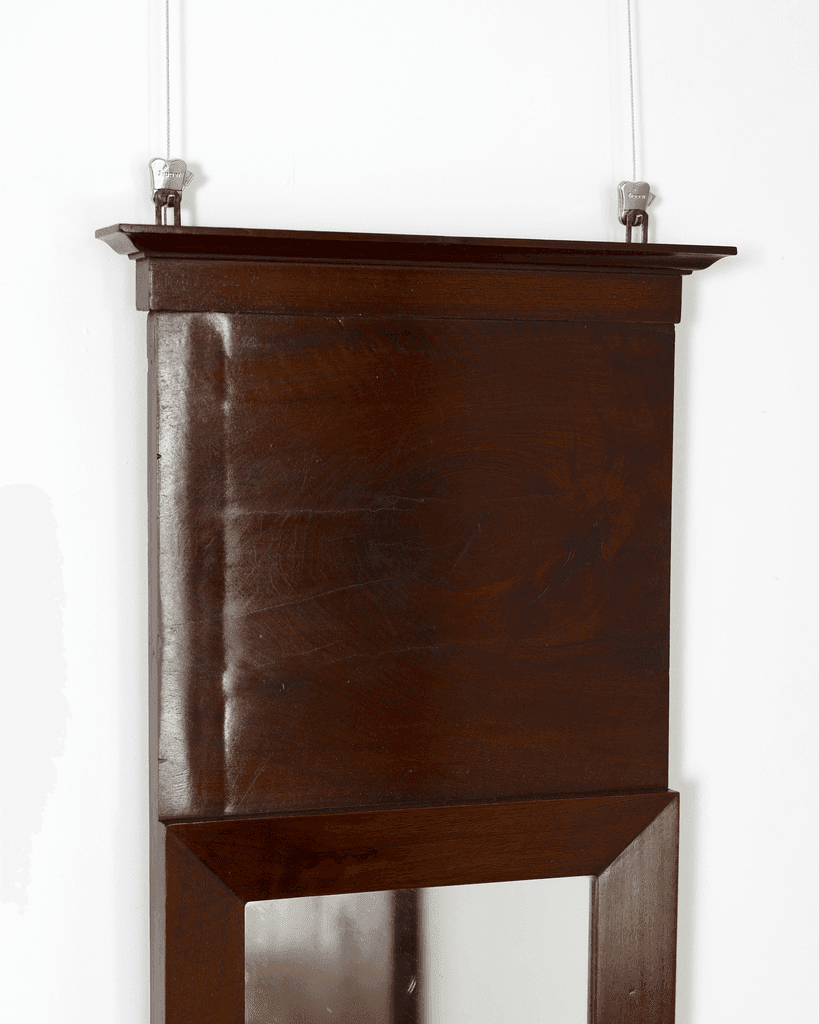 Slim walnut French Empire Mirror