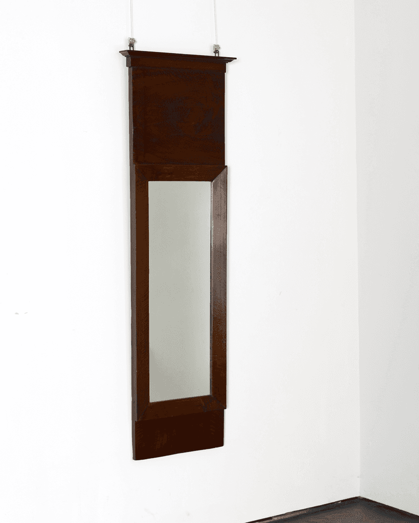 Slim walnut French Empire Mirror