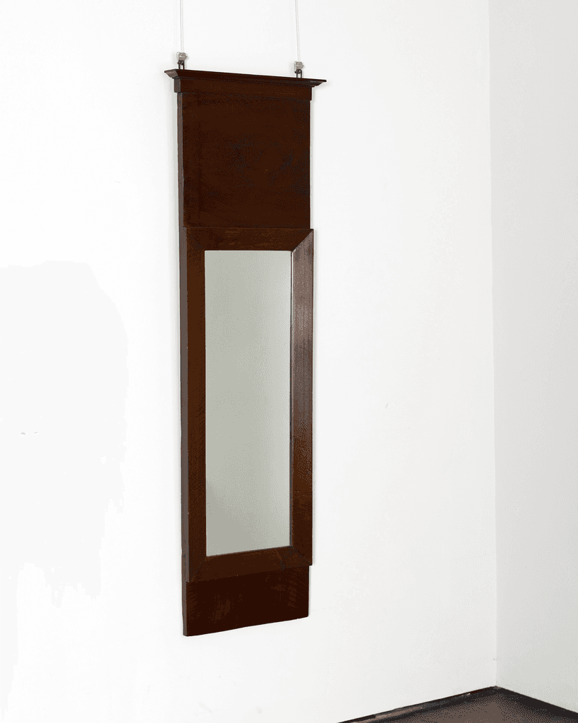 Slim walnut French Empire Mirror