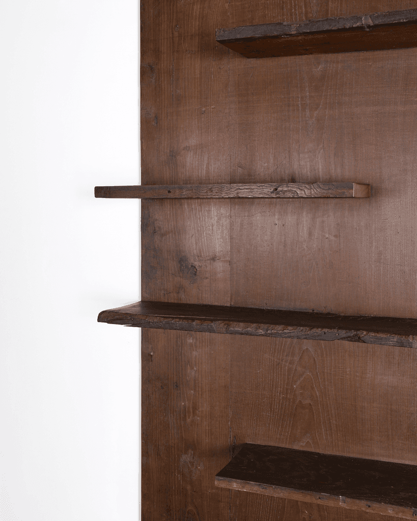 Unique XXL Primitive Shelving Unit In 18th C. Portuguese Chestnut