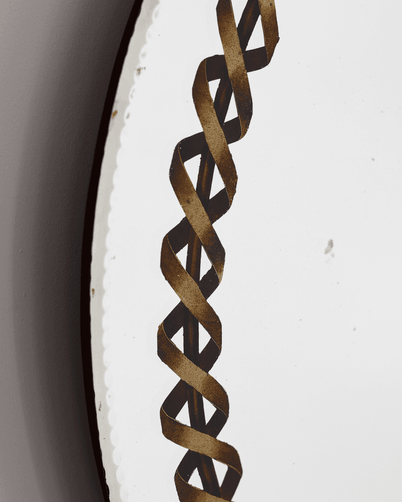 French C.1940s Circular Verre Églomisé Mirror