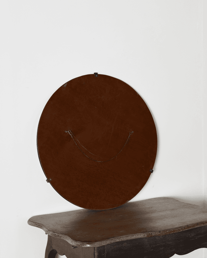 French C.1940s Circular Verre Églomisé Mirror