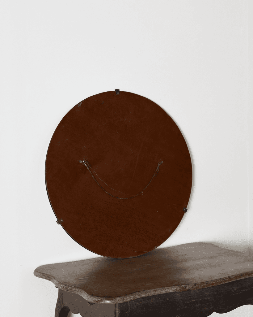 French C.1940s Circular Verre Églomisé Mirror