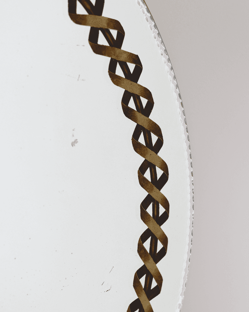 French C.1940s Circular Verre Églomisé Mirror