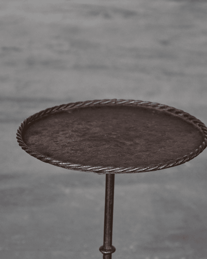 Original Spanish C. 1950S Blackened Iron Martini Table