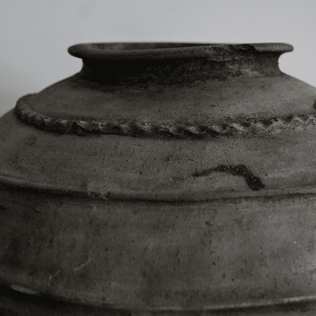 Large 19Th C. Black Terracotta Portuguese Vessel