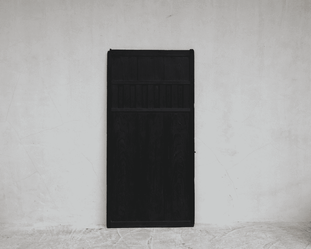 Huge Early 19Th Japanese Charred Cedar Door