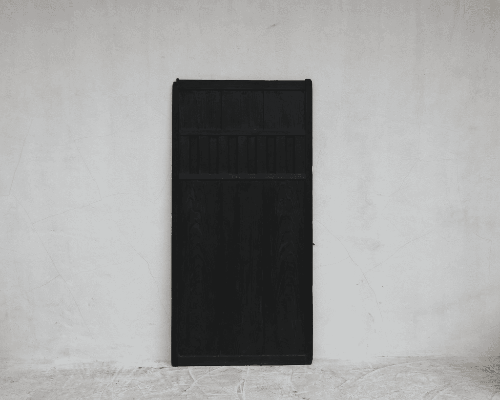 Huge Early 19Th Japanese Charred Cedar Door